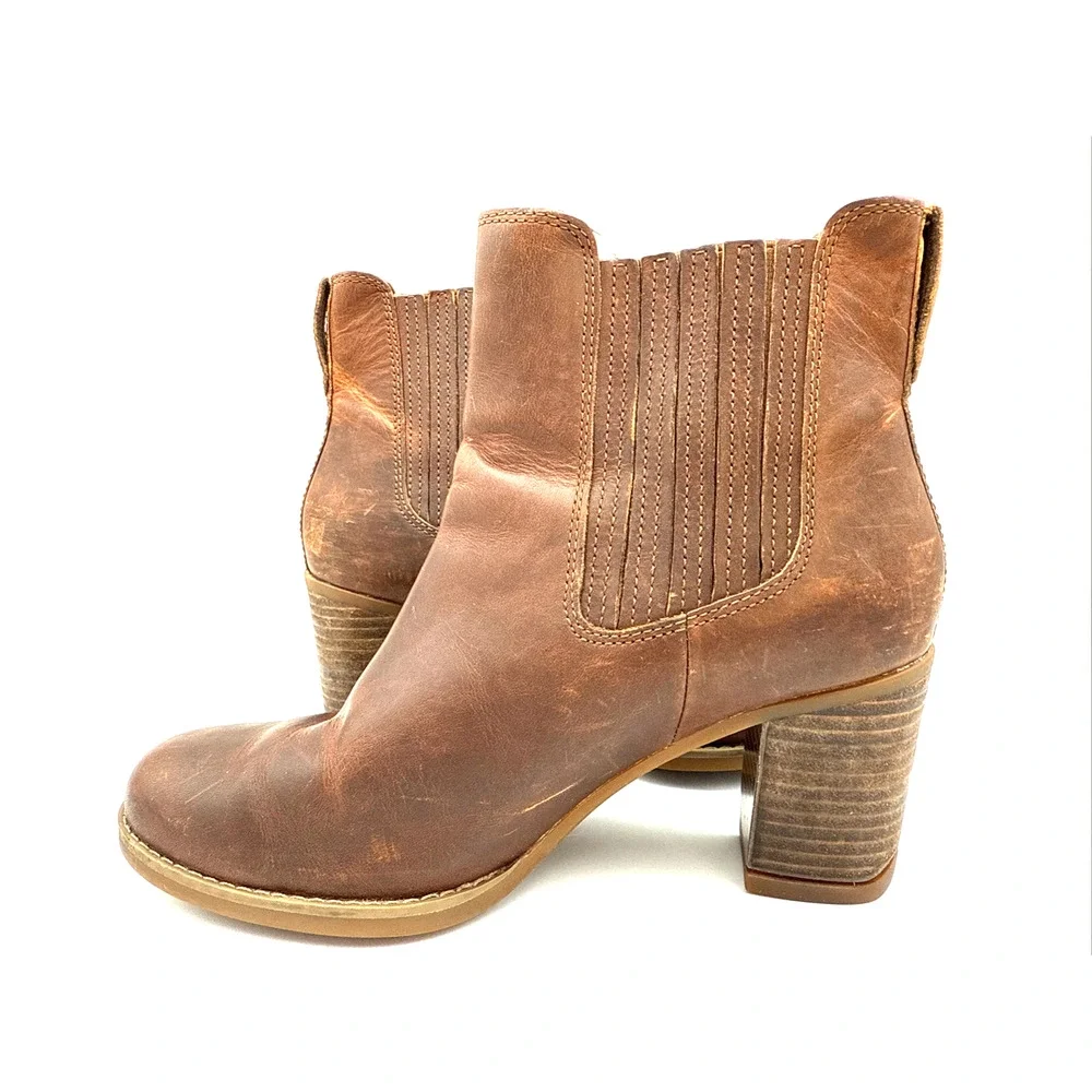 Timberland Womens Chelsea Boots Leather Brown Rustic, Western Cowgirl Sz 6.5 - Picture 5 of 7
